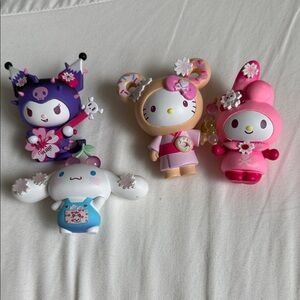 Sanrio Pink, Purple & White Character Figure Lot - Hello Kitty Style Friends